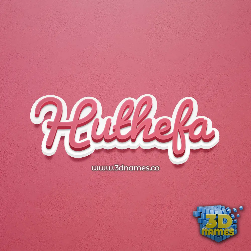 huthefa in Red Scribble style - 3D name wallpaper