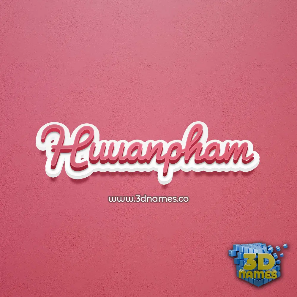 huuanpham in Red Scribble style - 3D name wallpaper