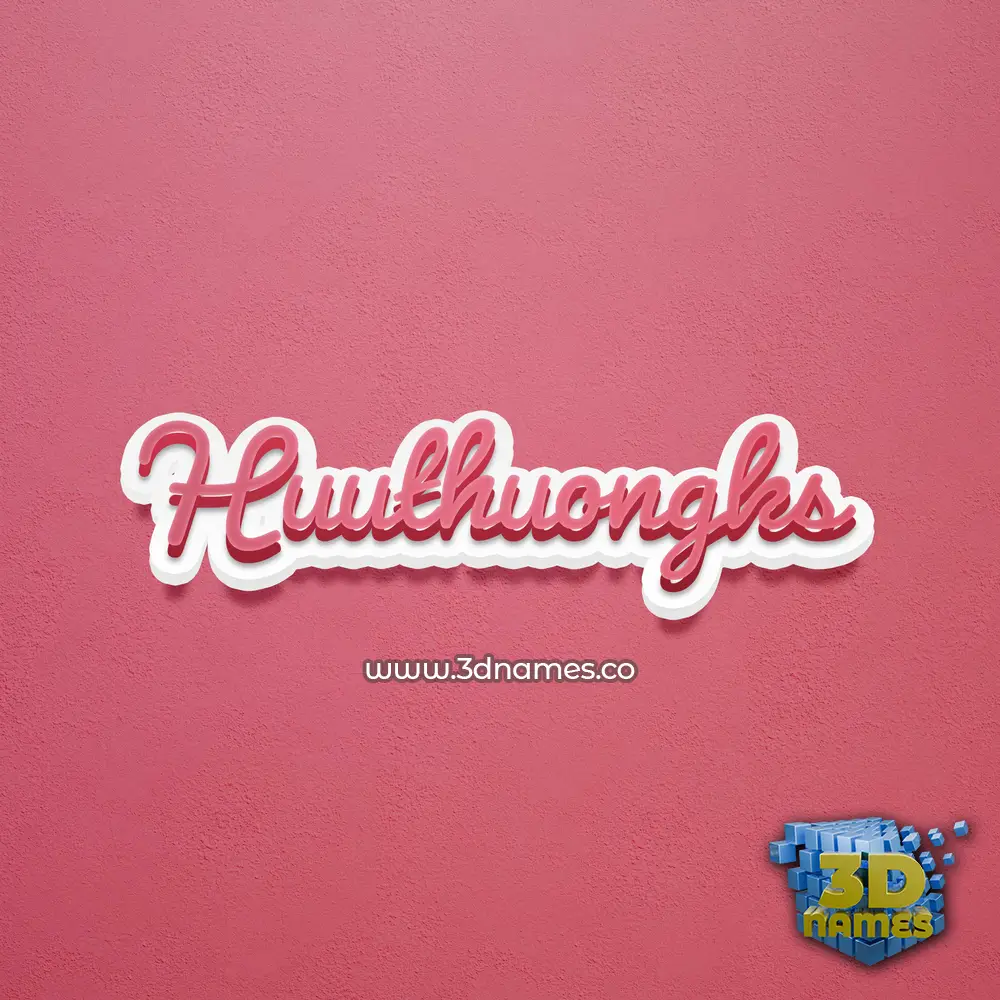 huuthuongks in Red Scribble style - 3D name wallpaper