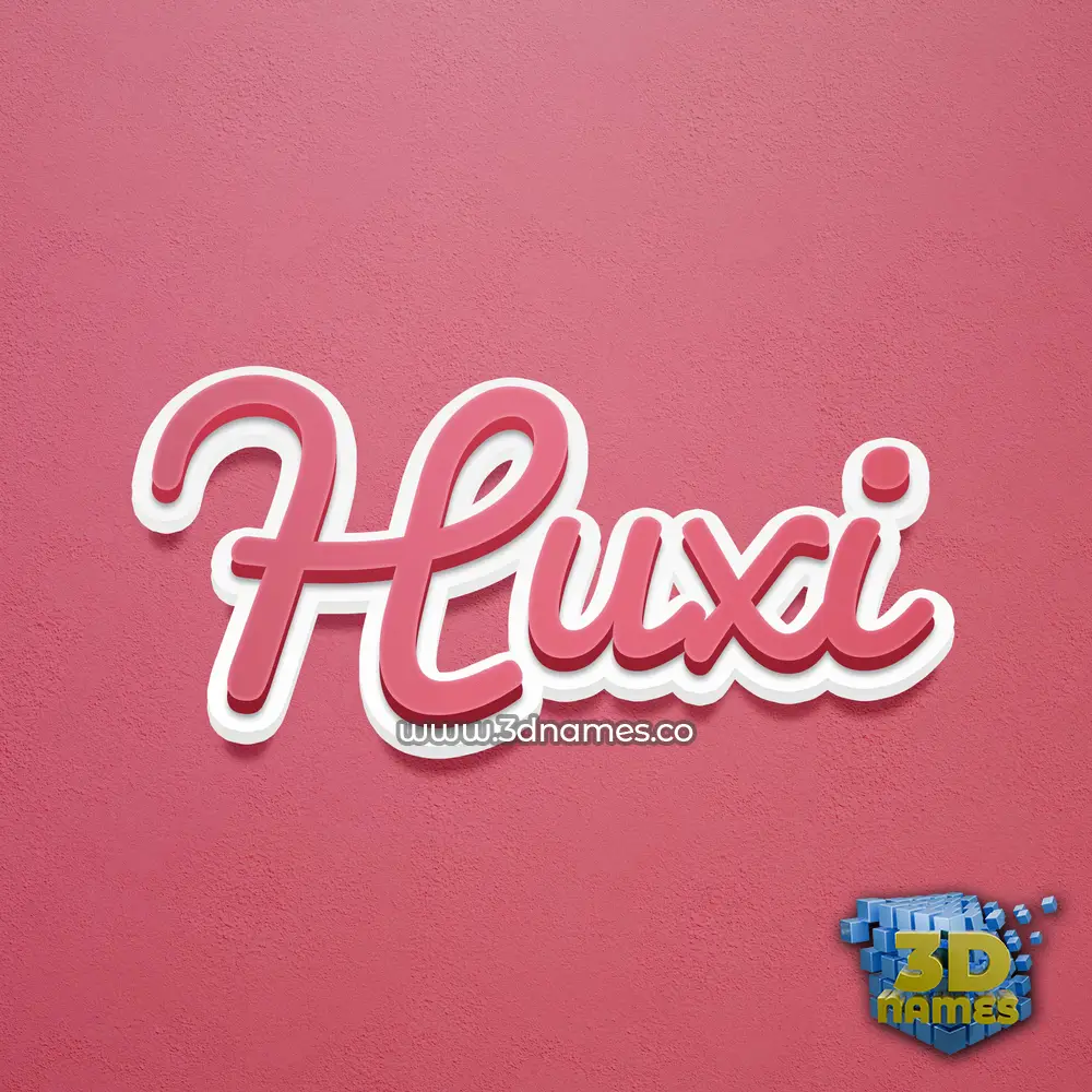 huxi in Red Scribble style - 3D name wallpaper
