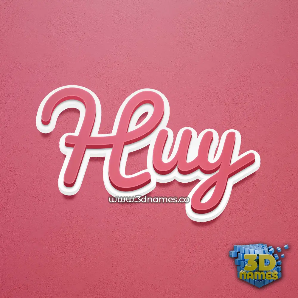 huy in Red Scribble style - 3D name wallpaper