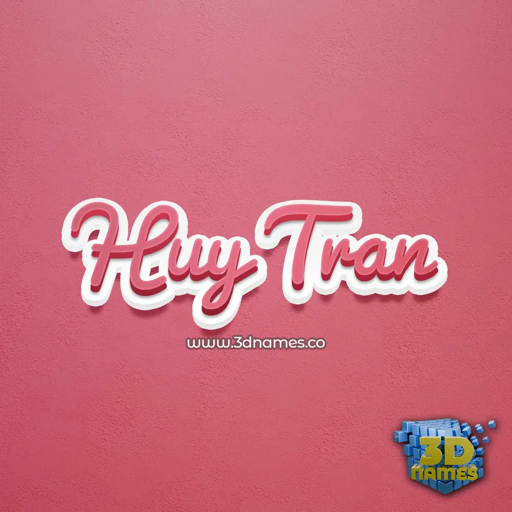 huy tran in Red Scribble style - 3D name wallpaper