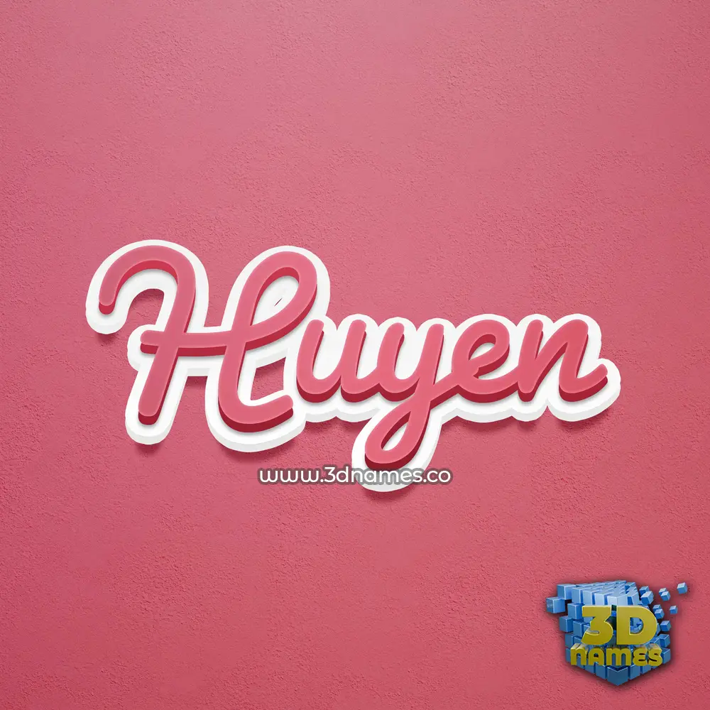 huyen in Red Scribble style - 3D name wallpaper
