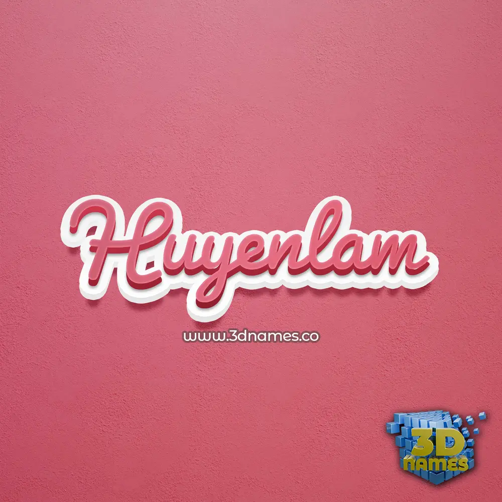 huyenlam in Red Scribble style - 3D name wallpaper
