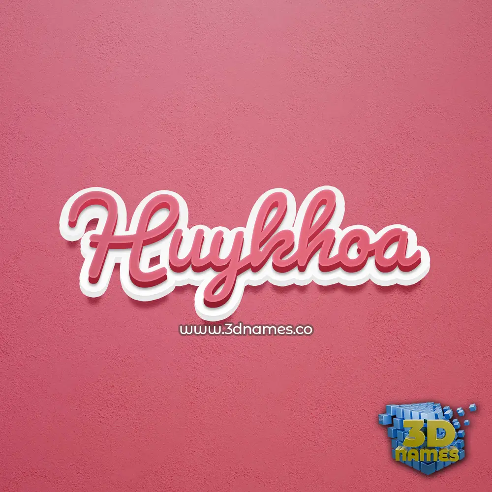 huykhoa in Red Scribble style - 3D name wallpaper