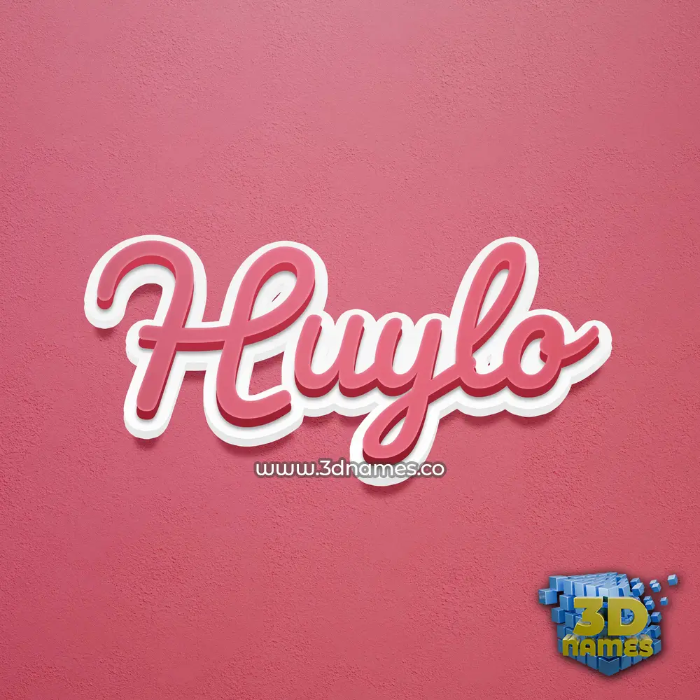 huylo in Red Scribble style - 3D name wallpaper
