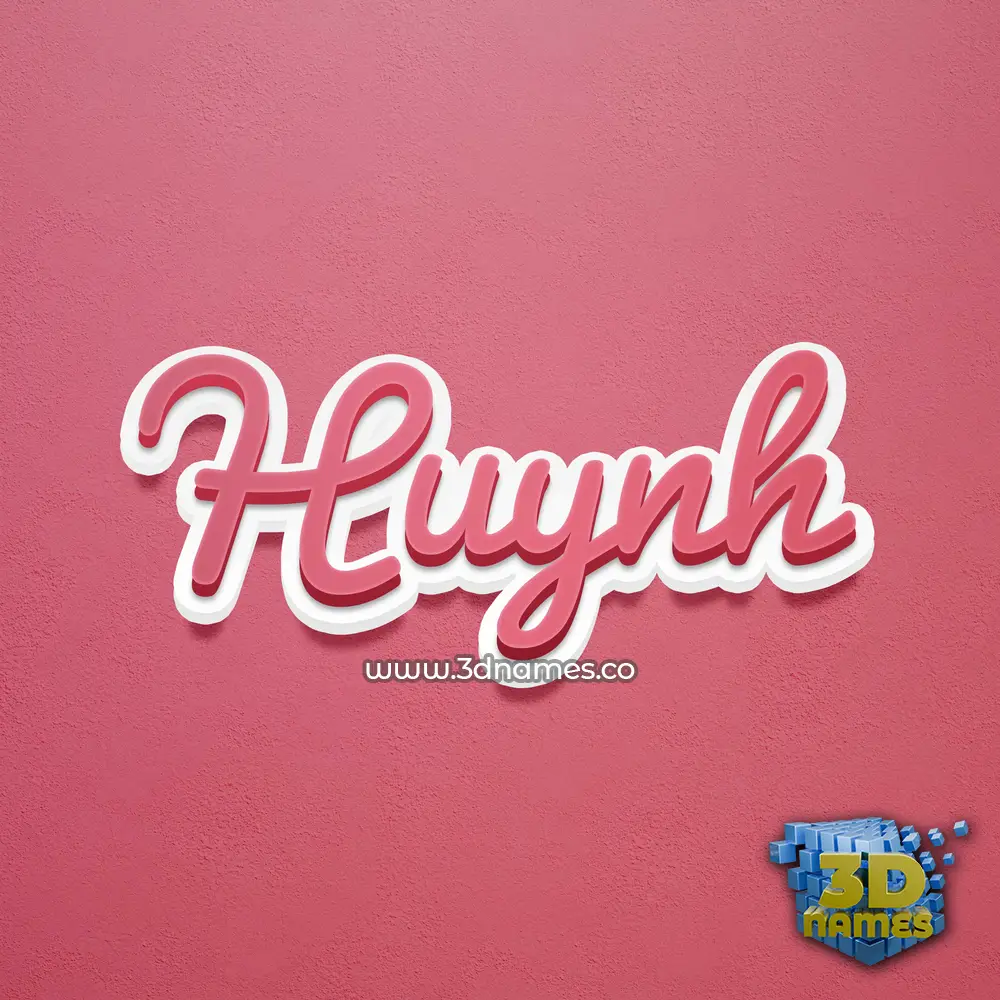 huynh in Red Scribble style - 3D name wallpaper