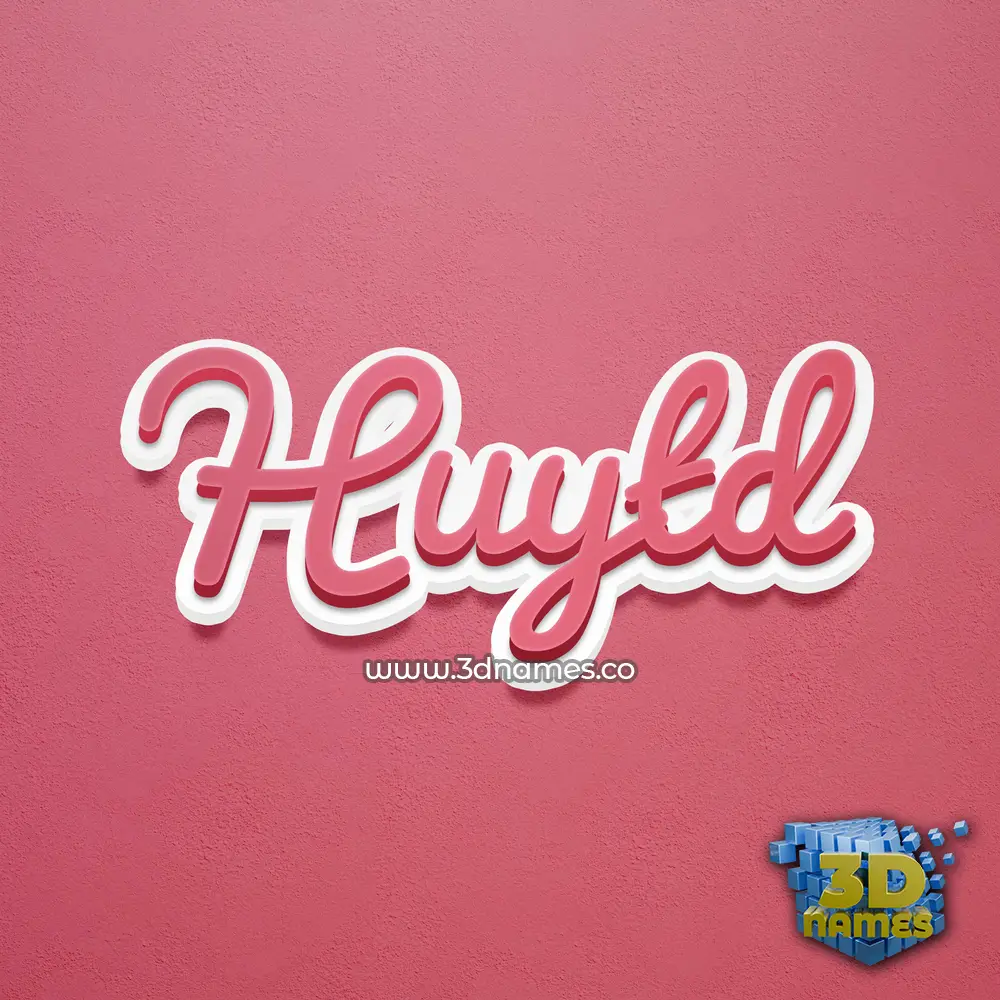 huytd in Red Scribble style - 3D name wallpaper