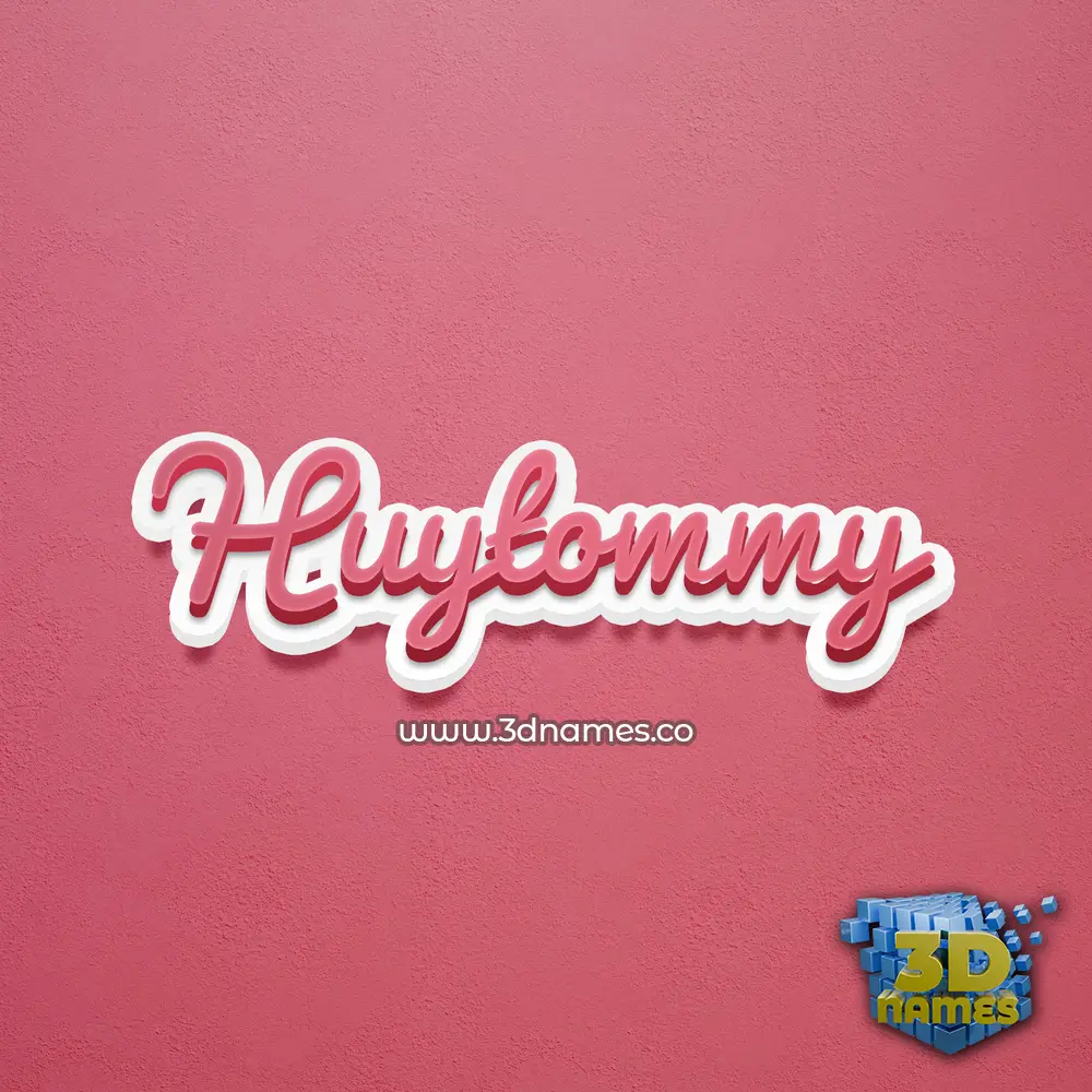 huytommy in Red Scribble style - 3D name wallpaper
