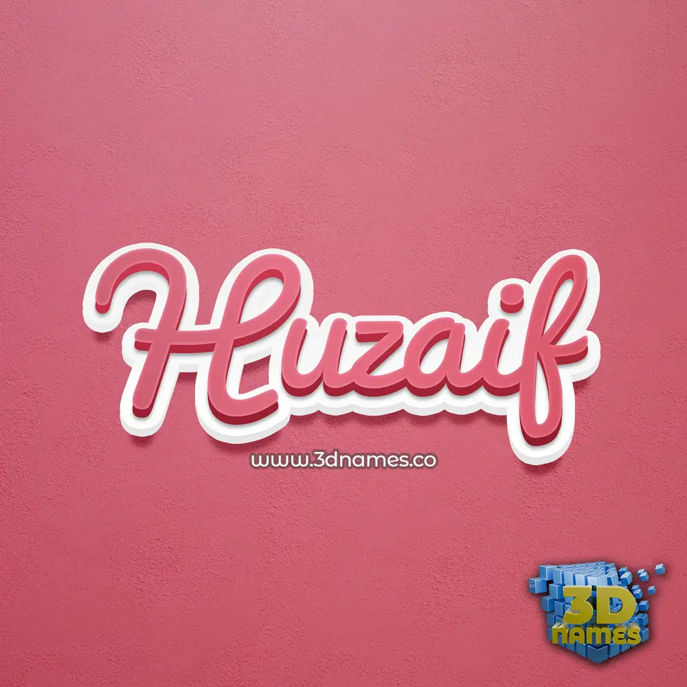 huzaif in Red Scribble style - 3D name wallpaper