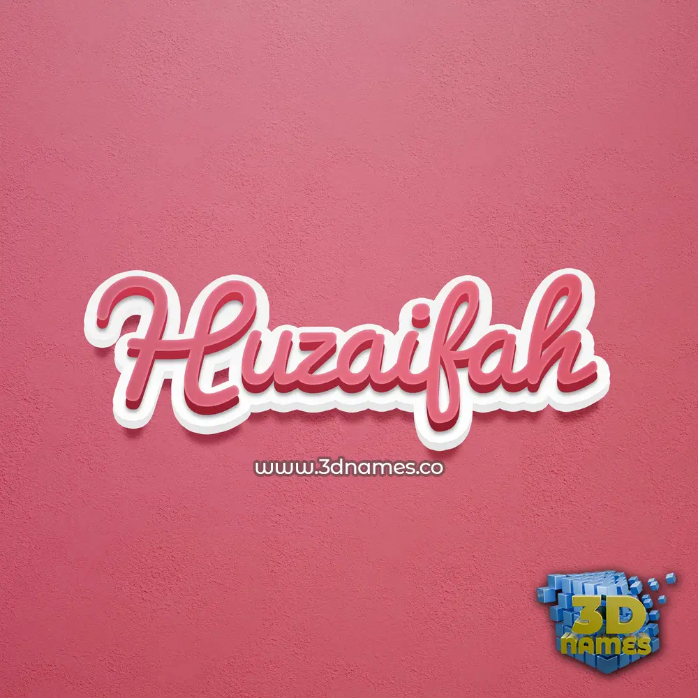 huzaifah in Red Scribble style - 3D name wallpaper
