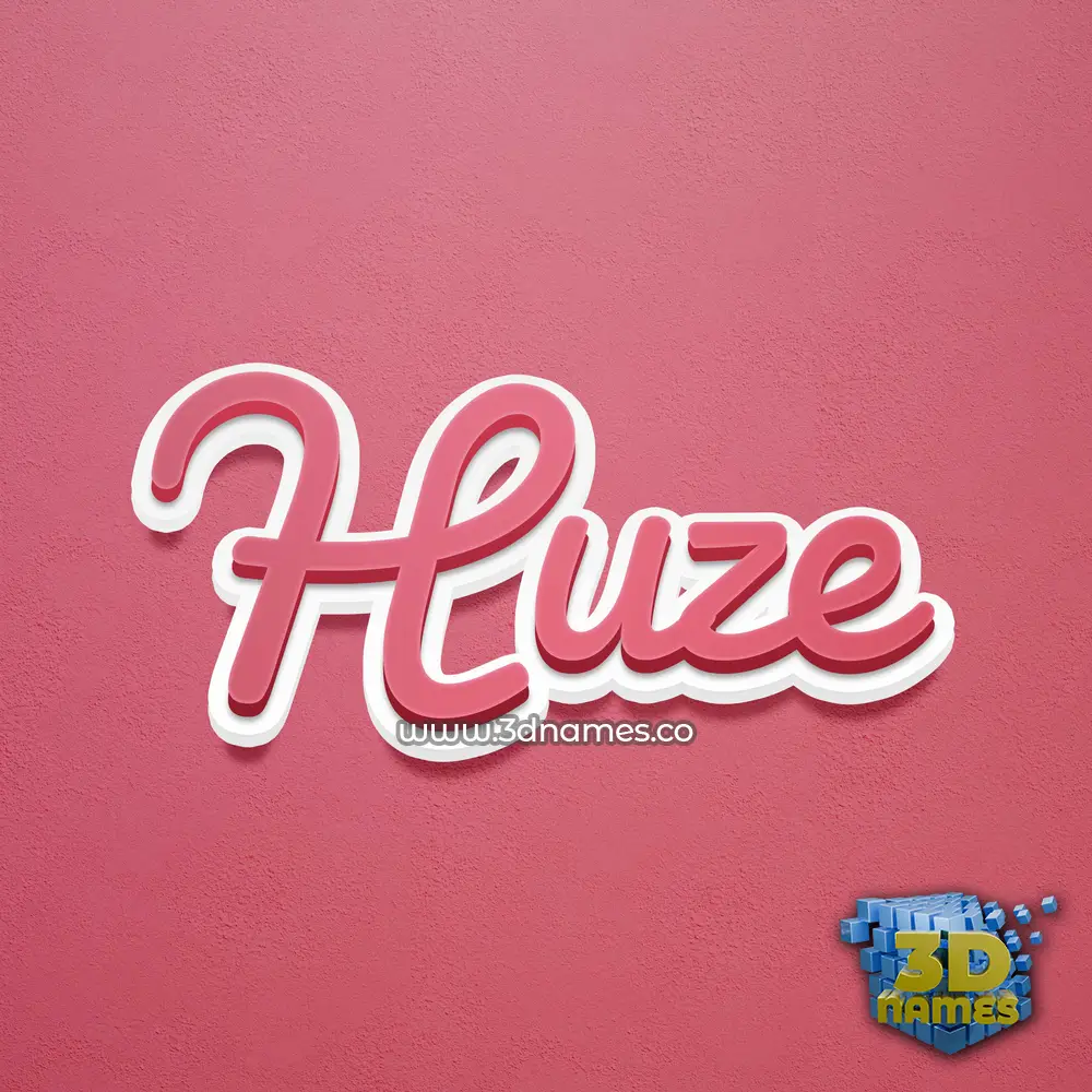huze in Red Scribble style - 3D name wallpaper
