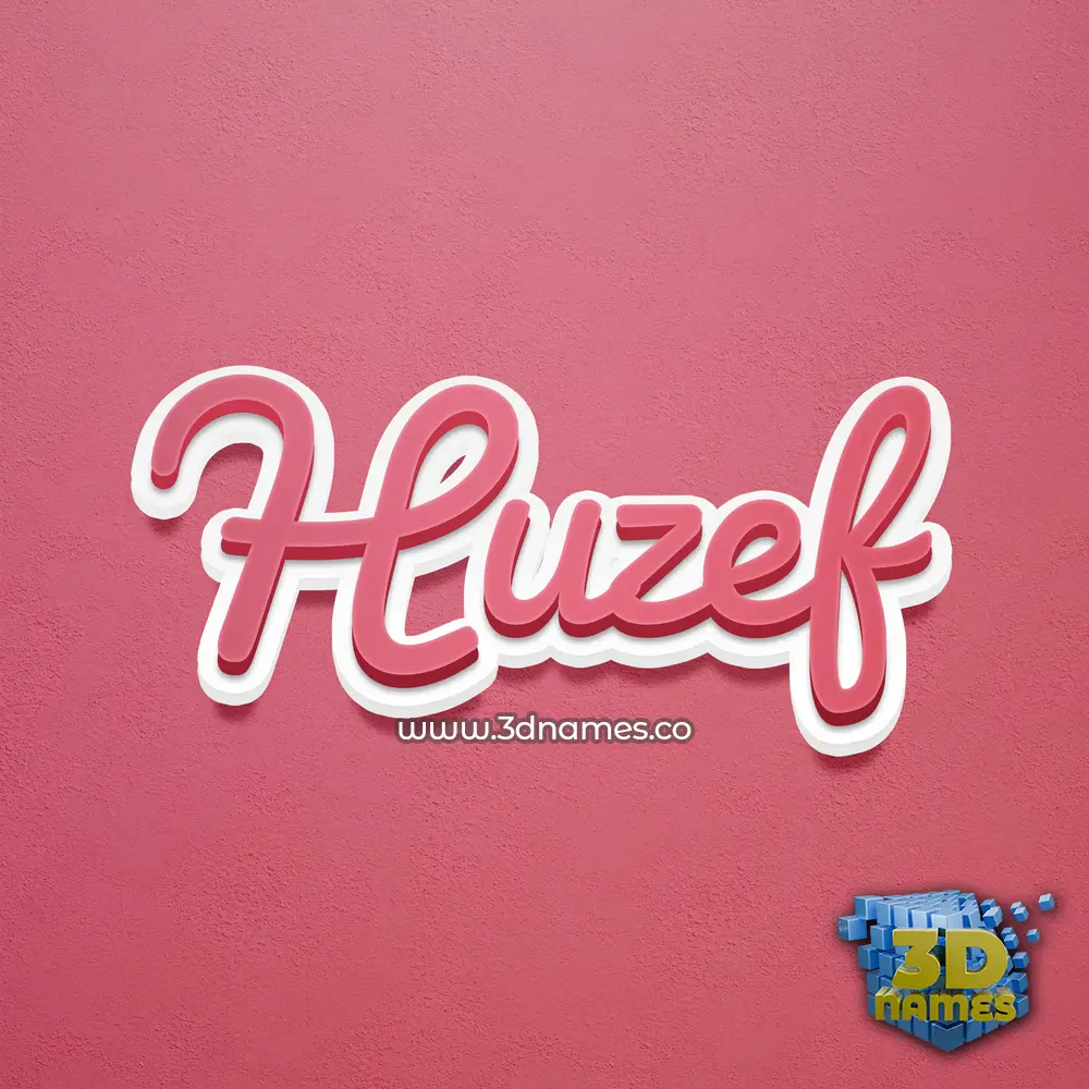 huzef in Red Scribble style - 3D name wallpaper