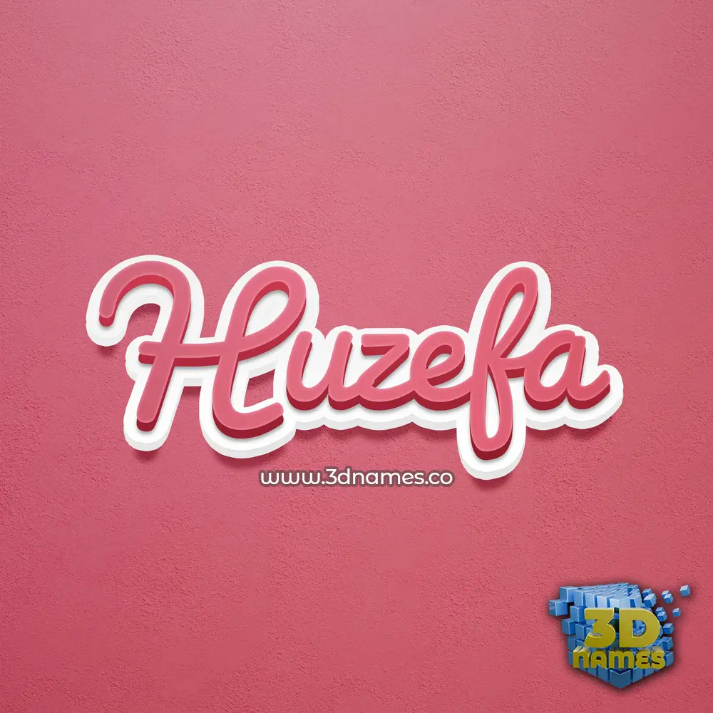 huzefa in Red Scribble style - 3D name wallpaper