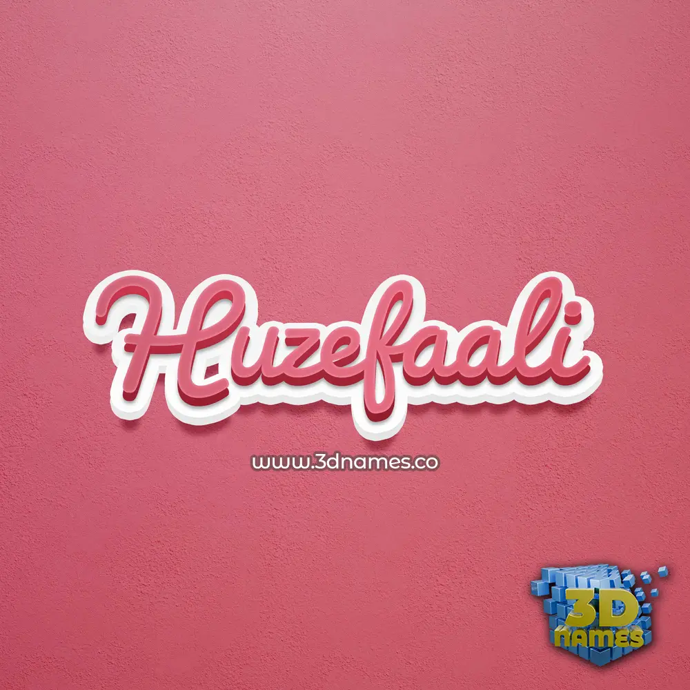 huzefaali in Red Scribble style - 3D name wallpaper