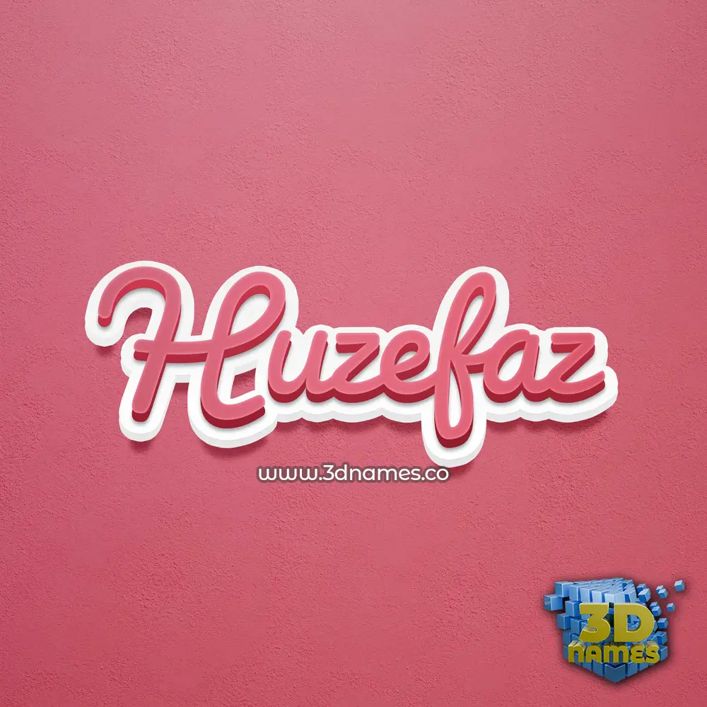 huzefaz in Red Scribble style - 3D name wallpaper