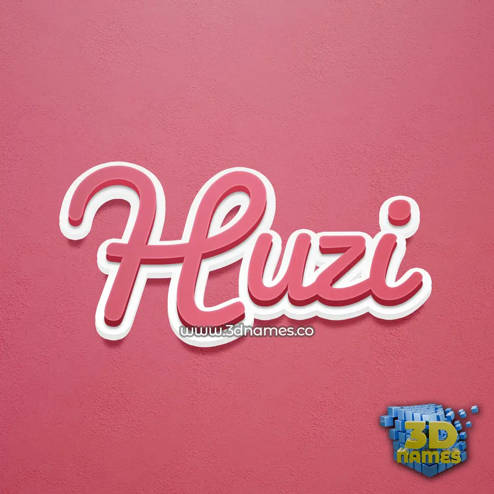 huzi in Red Scribble style - 3D name wallpaper