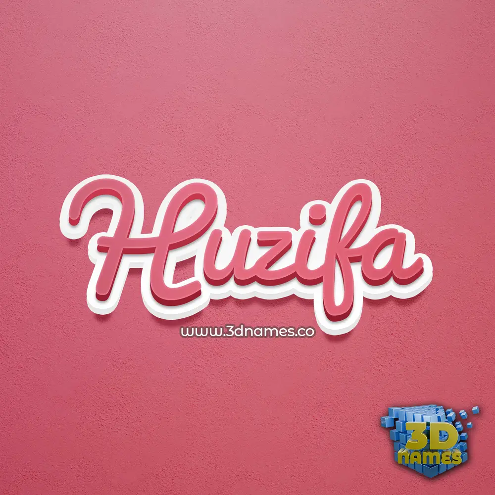 huzifa in Red Scribble style - 3D name wallpaper