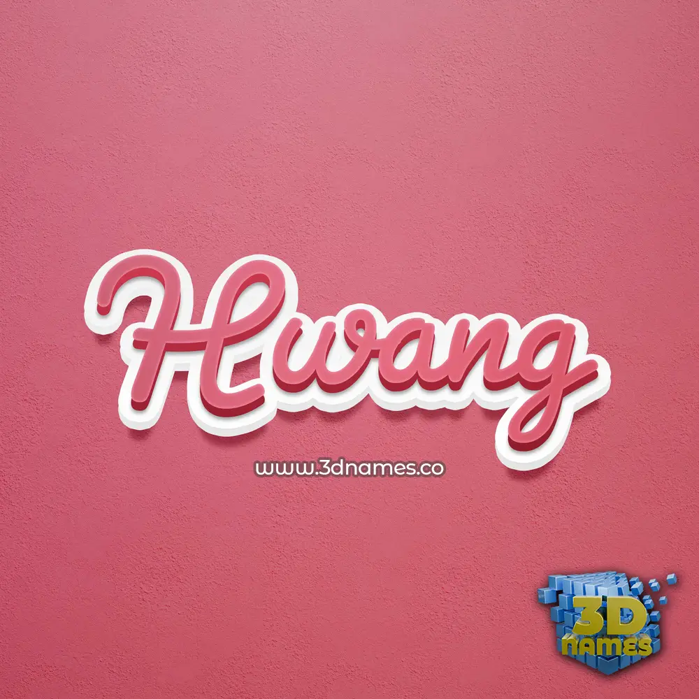 hwang in Red Scribble style - 3D name wallpaper