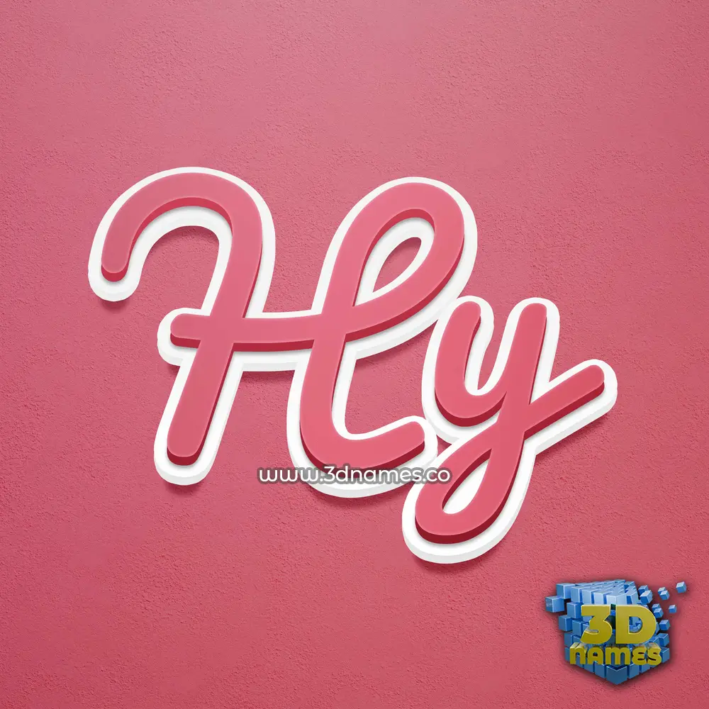 hy in Red Scribble style - 3D name wallpaper