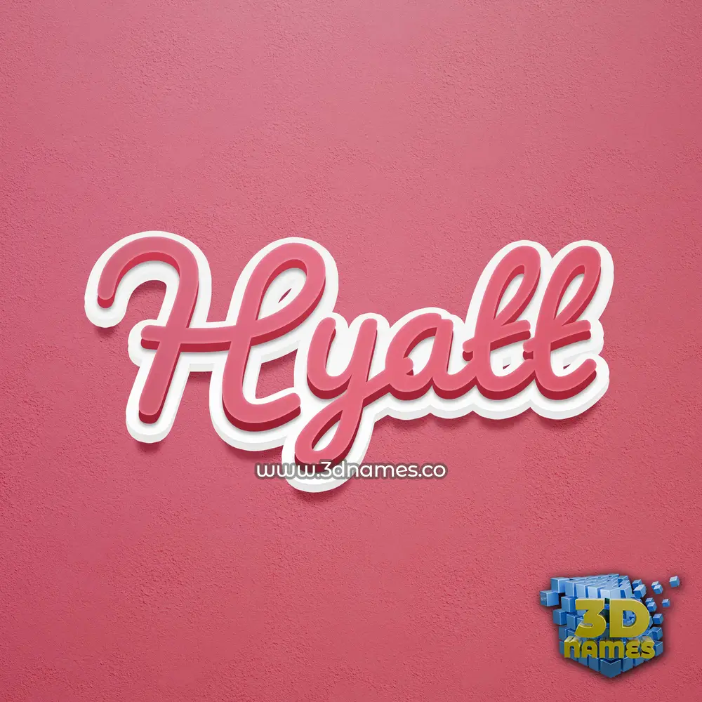 hyatt in Red Scribble style - 3D name wallpaper