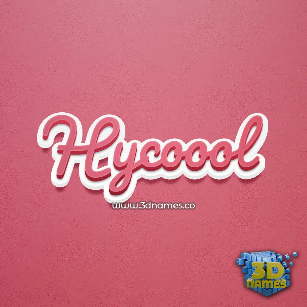 hycoool in Red Scribble style - 3D name wallpaper