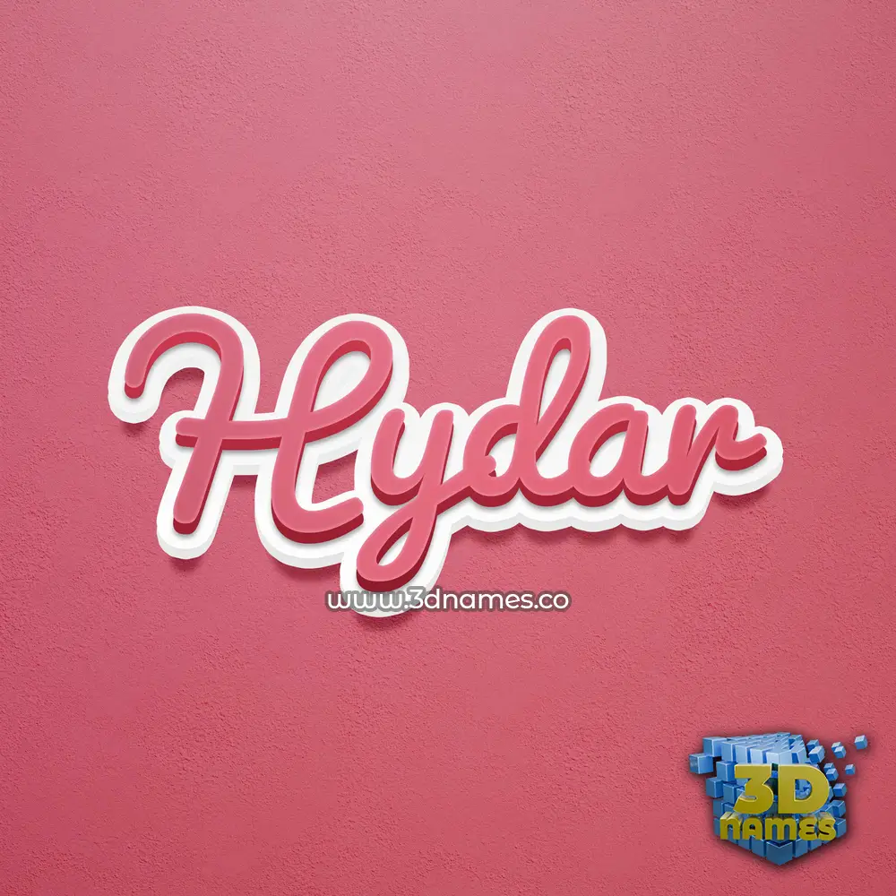 hydar in Red Scribble style - 3D name wallpaper