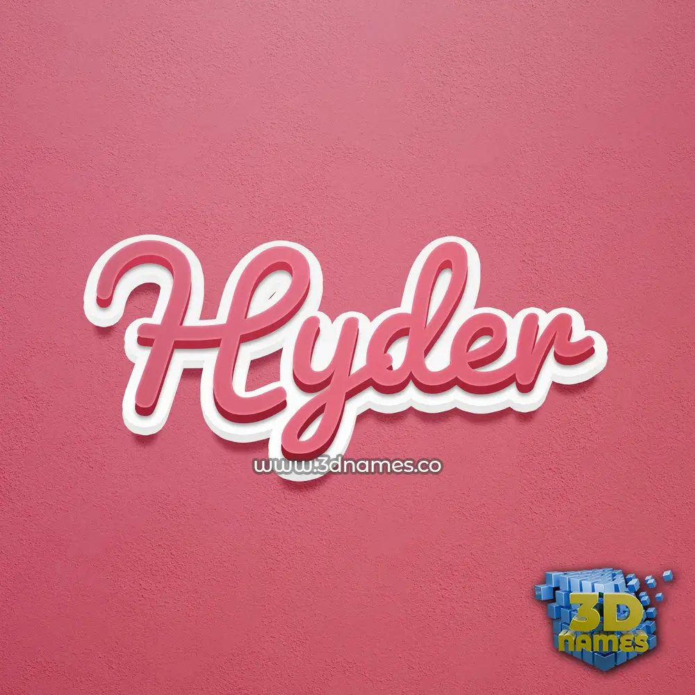 hyder in Red Scribble style - 3D name wallpaper