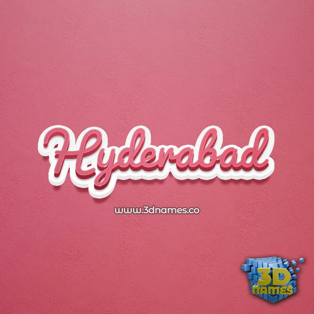 hyderabad in Red Scribble style - 3D name wallpaper