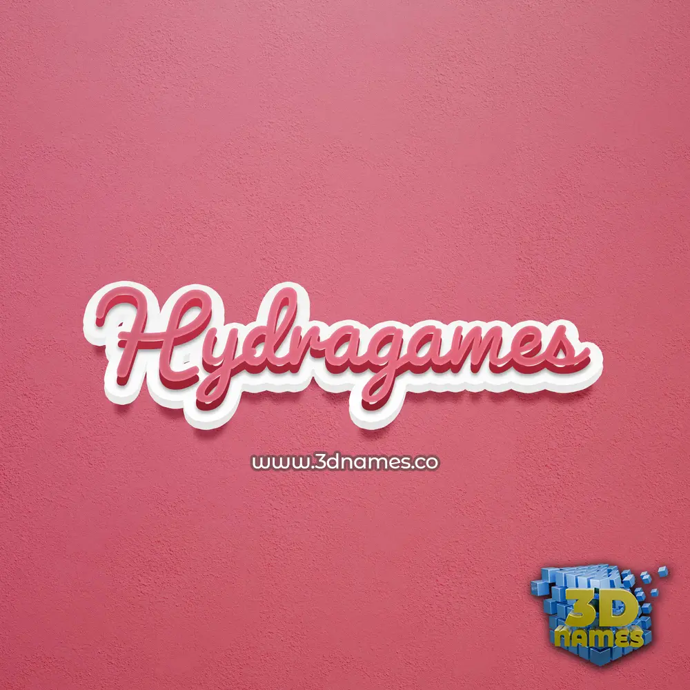 hydragames in Red Scribble style - 3D name wallpaper