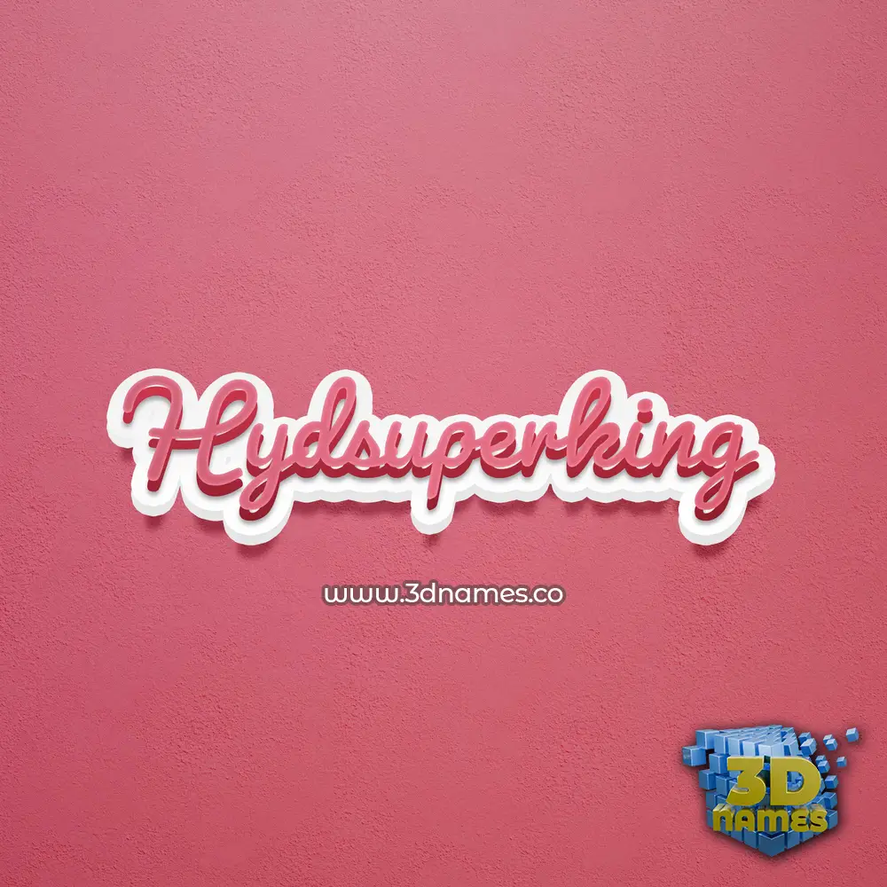hydsuperking in Red Scribble style - 3D name wallpaper