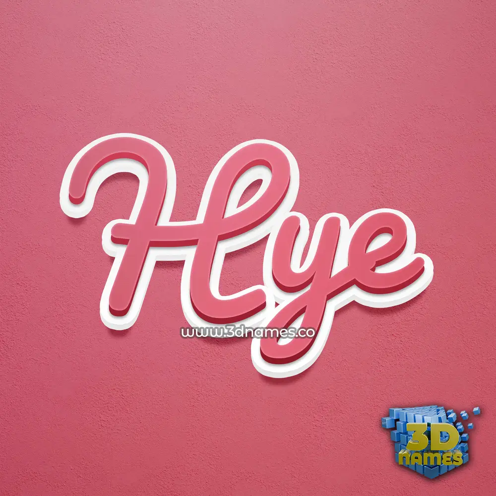 hye in Red Scribble style - 3D name wallpaper