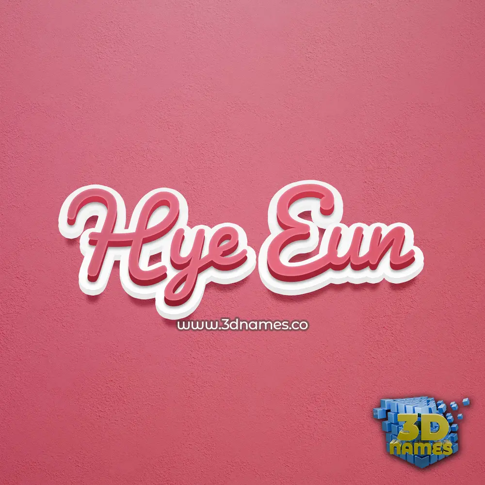 hye eun in Red Scribble style - 3D name wallpaper