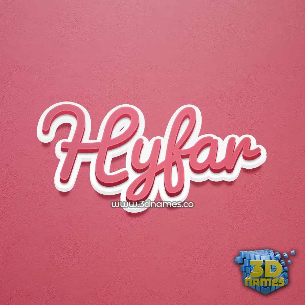 hyfar in Red Scribble style - 3D name wallpaper