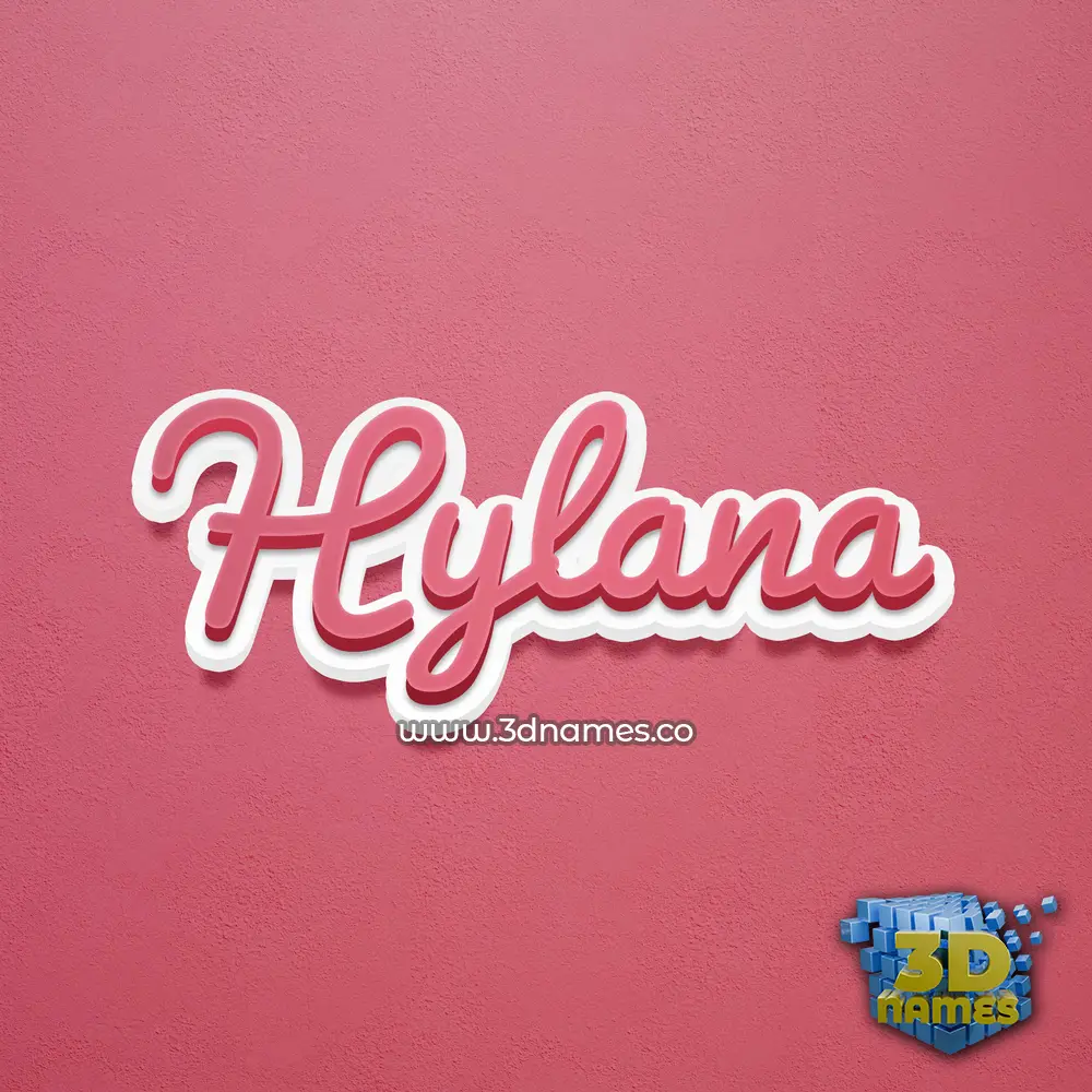 hylana in Red Scribble style - 3D name wallpaper