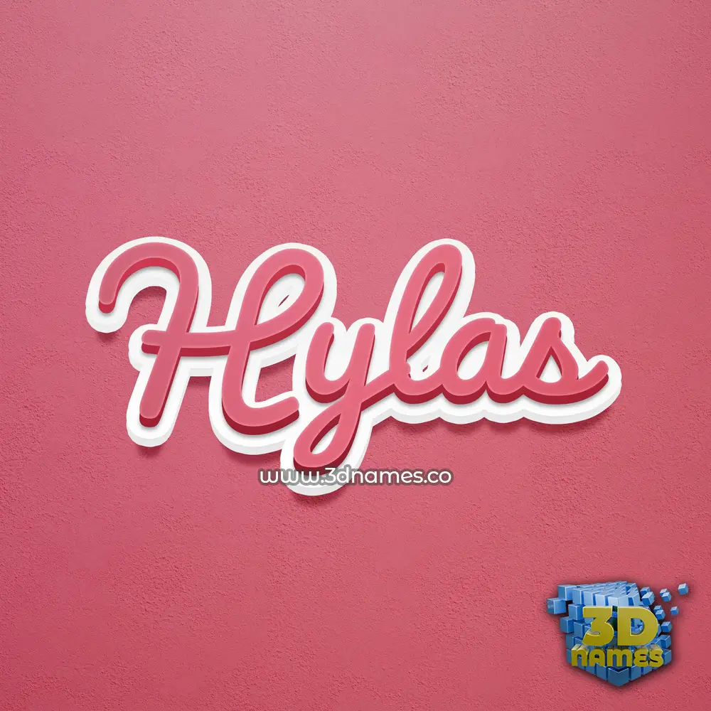 hylas in Red Scribble style - 3D name wallpaper