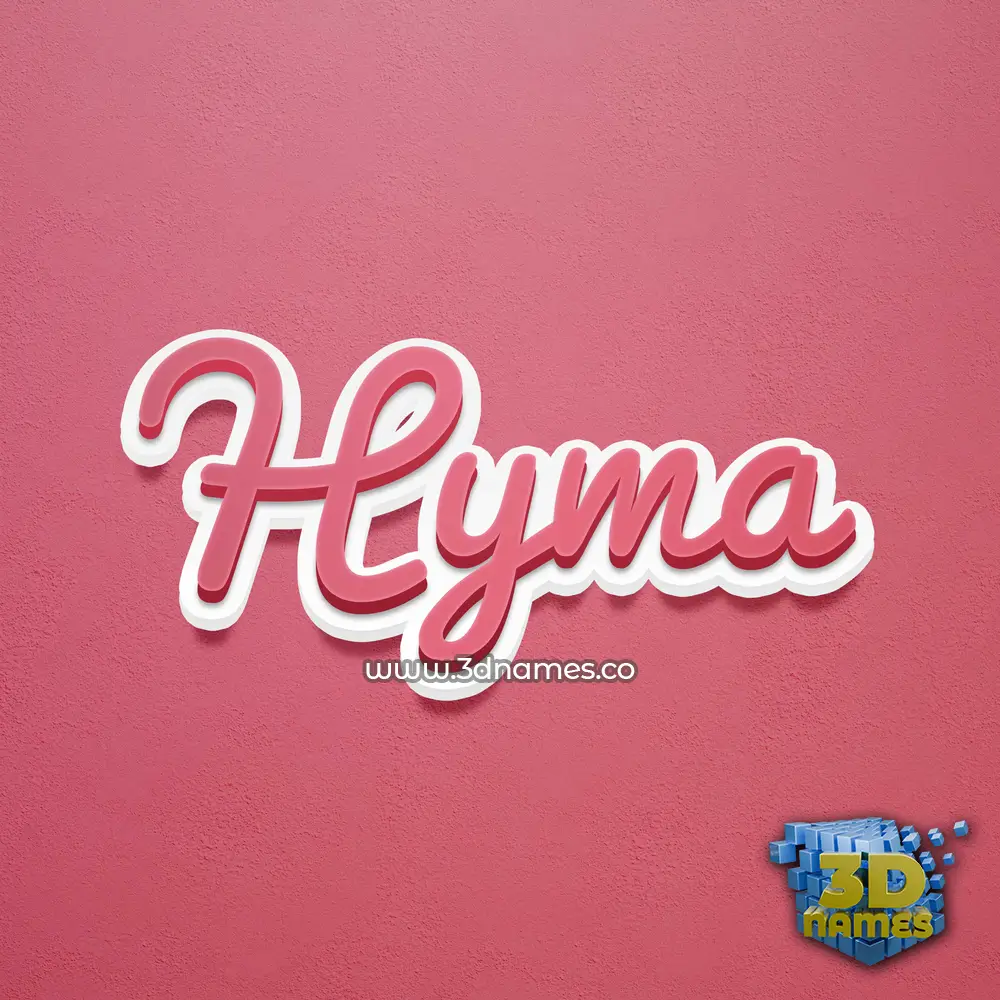 hyma in Red Scribble style - 3D name wallpaper