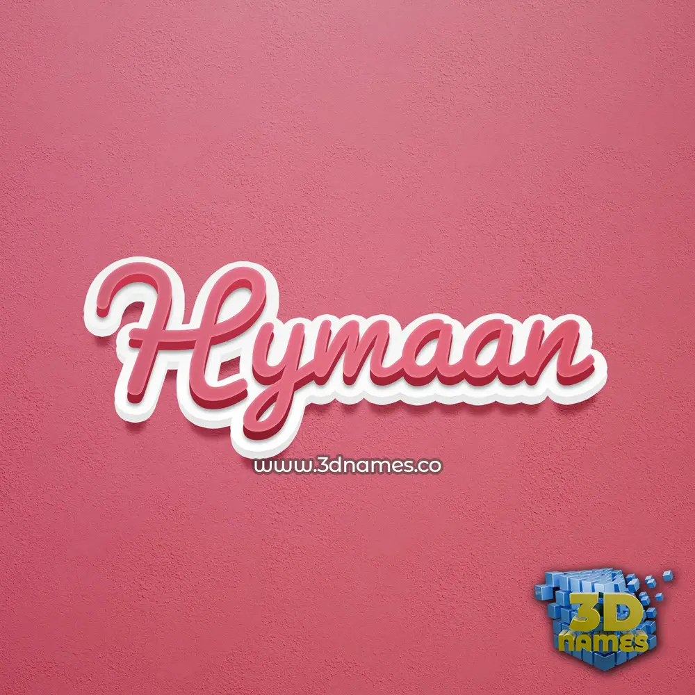hymaan in Red Scribble style - 3D name wallpaper