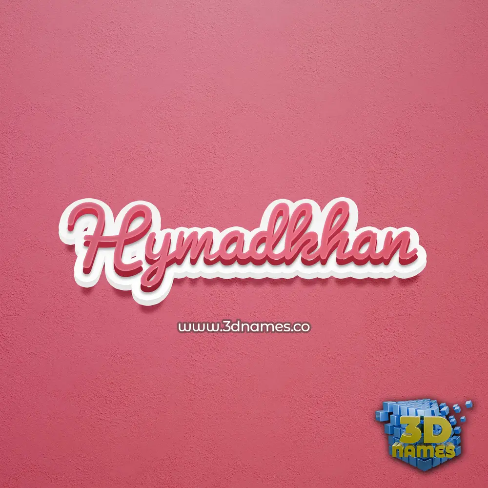hymadkhan in Red Scribble style - 3D name wallpaper