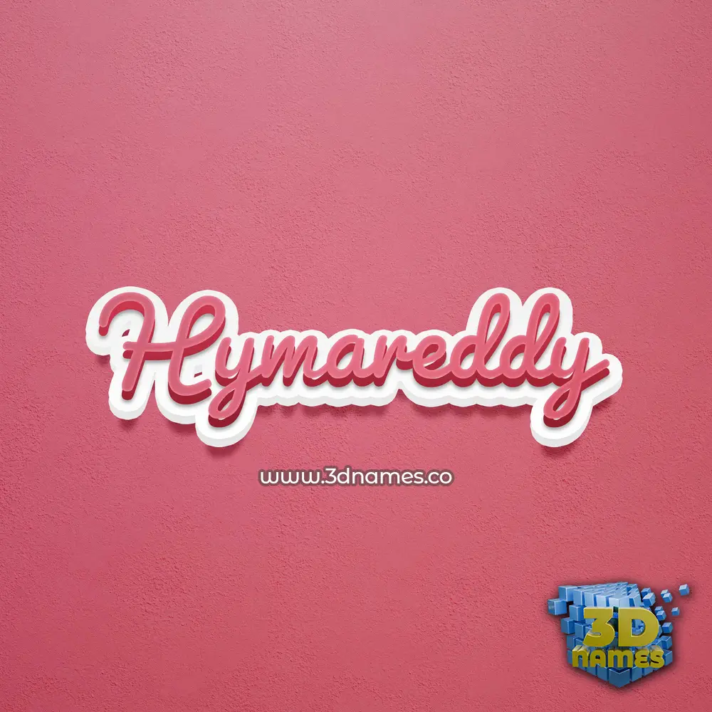 hymareddy in Red Scribble style - 3D name wallpaper