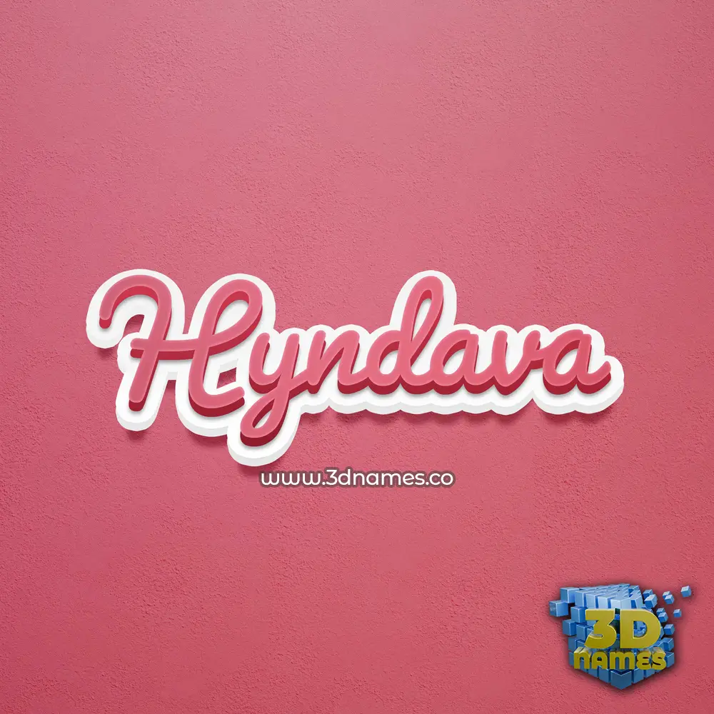 hyndava in Red Scribble style - 3D name wallpaper