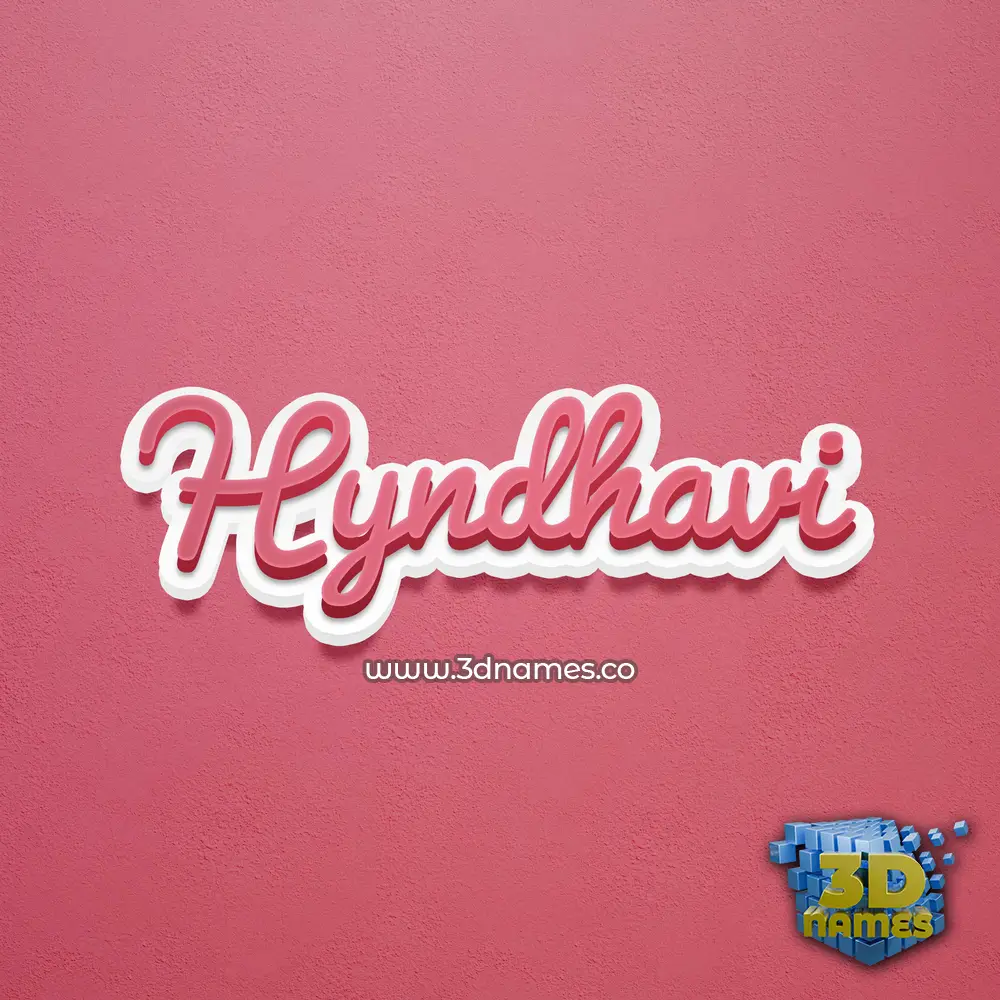 hyndhavi in Red Scribble style - 3D name wallpaper
