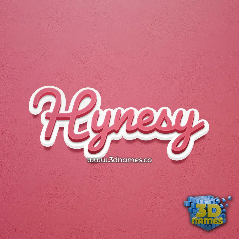 hynesy in Red Scribble style - 3D name wallpaper