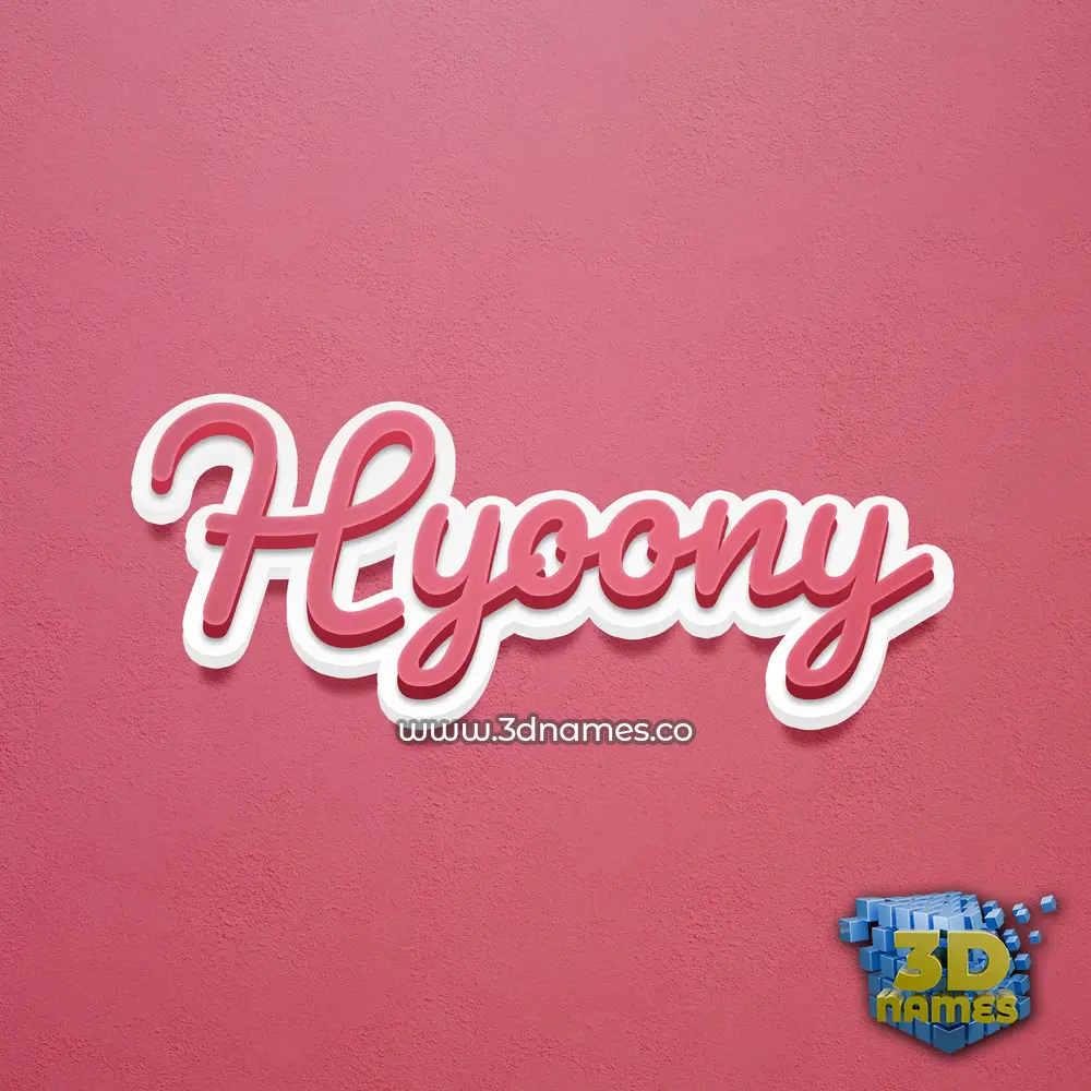 hyoony in Red Scribble style - 3D name wallpaper