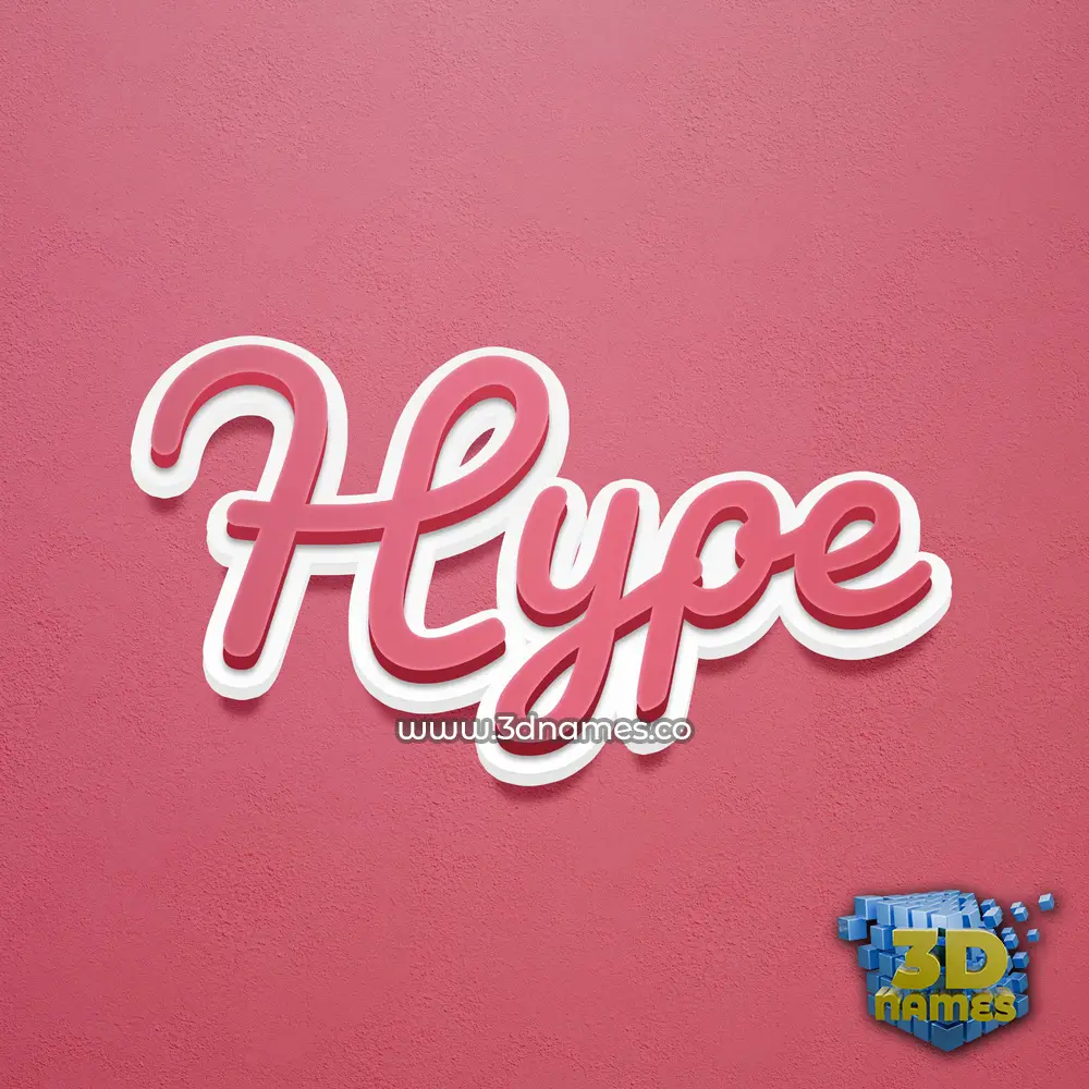hype in Red Scribble style - 3D name wallpaper