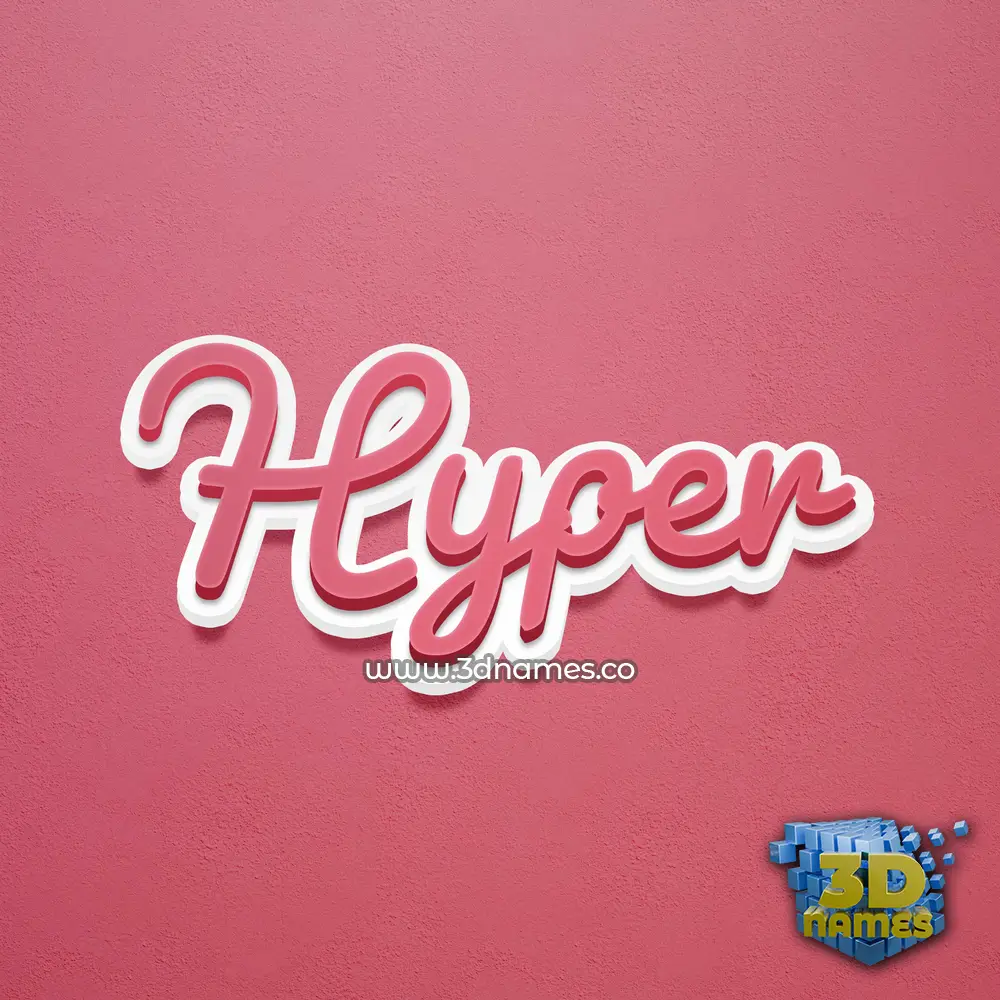 hyper in Red Scribble style - 3D name wallpaper