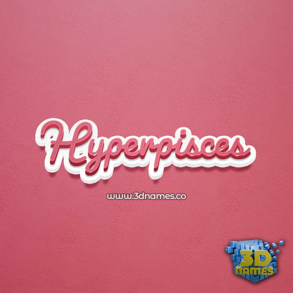 hyperpisces in Red Scribble style - 3D name wallpaper