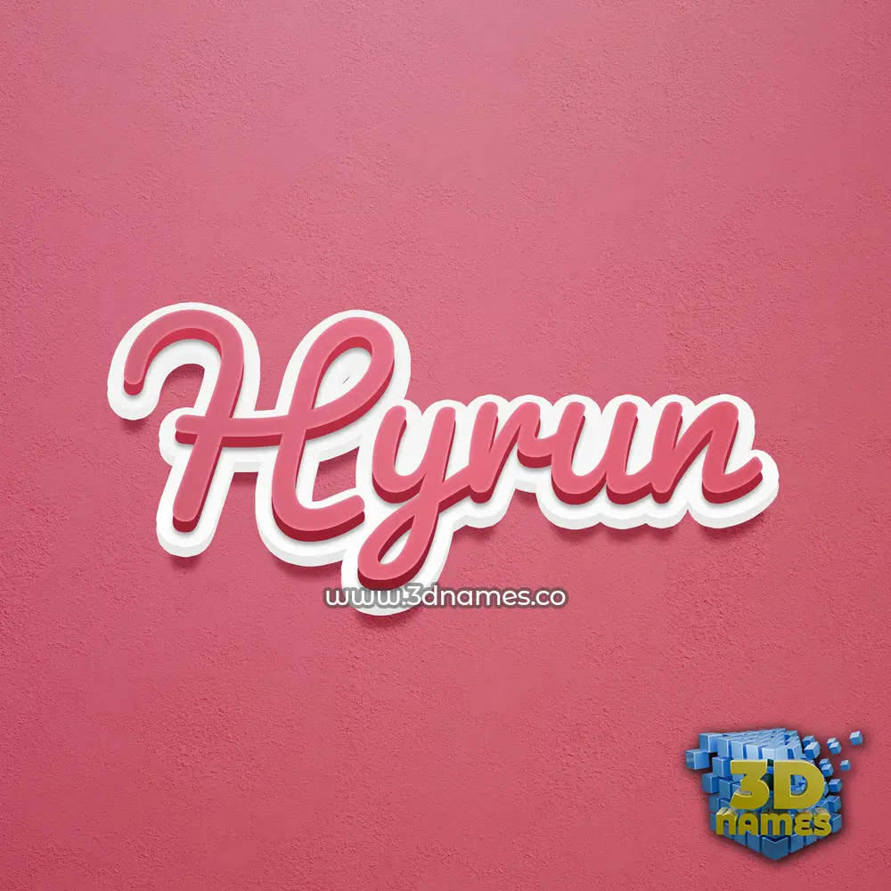 hyrun in Red Scribble style - 3D name wallpaper