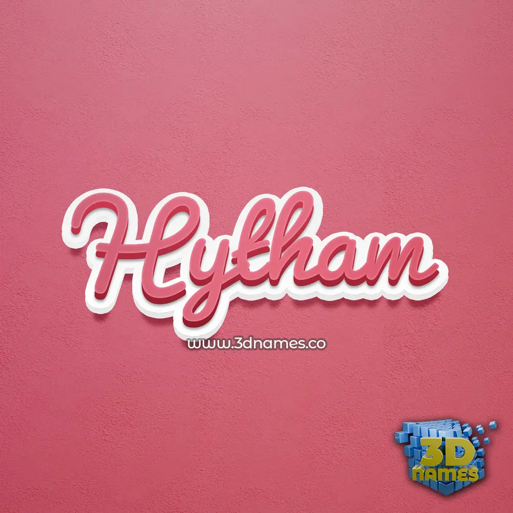 hytham in Red Scribble style - 3D name wallpaper