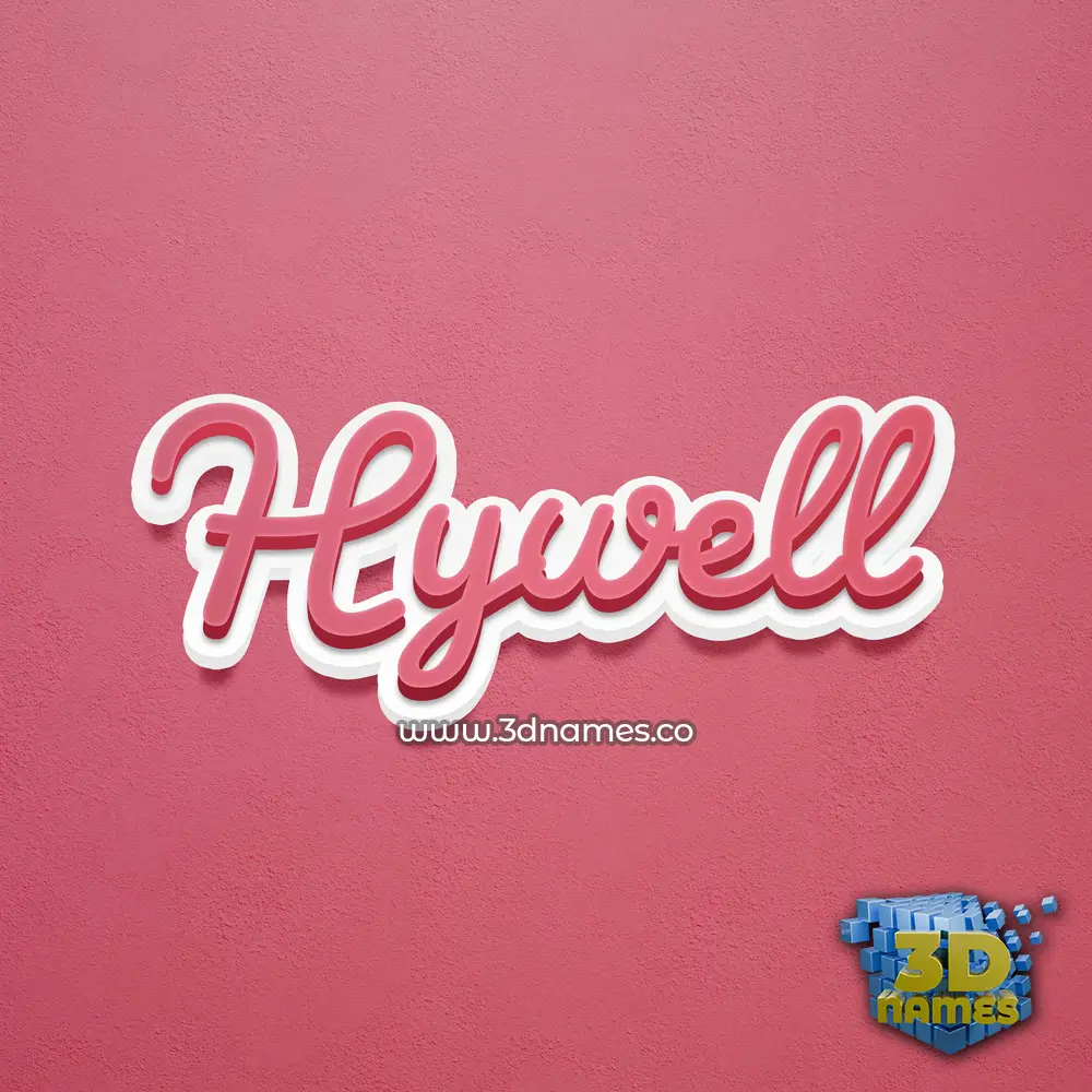 hywell in Red Scribble style - 3D name wallpaper